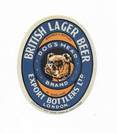 EXPORT BOTTLERS - DOG'S HEAD - 65CL - 95mm TALL