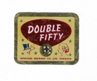 MORGANS BREWERY - DOUBLE FIFTY - FOIL LABEL - 50mm TALL - FAIR