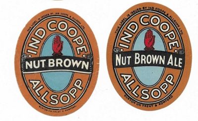 IND COOPE & ALLSOPP - NUT BROWN - 2 DIFFERENT SMALL SIZE - 70mm TALL