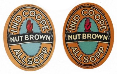 IND COOPE & ALLSOPP - NUT BROWN  - 2 DIFFERENT - 80mm TALL