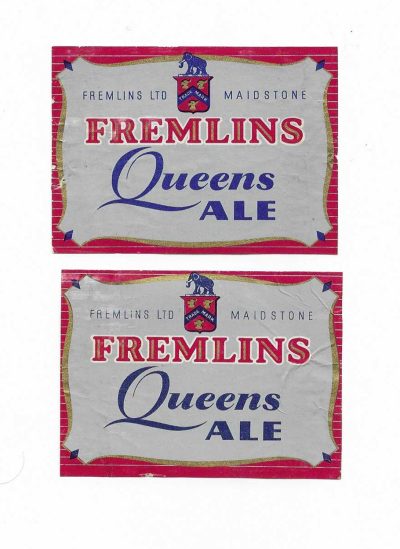 FREMLIN 1953 CORONATION PAIR - FAIR ONLY - THERE ARE A FEW SIMILAR LABELS - THIS IS THE ONLY CORONATION LABEL