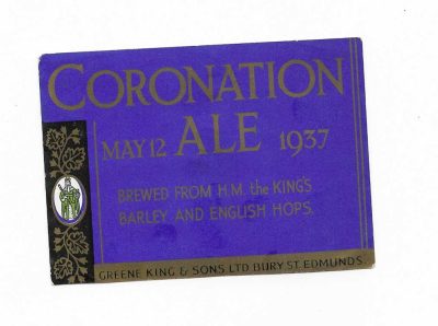 GREENE KING  OF BURY ST. EDMUNDS - 1937 CORONATION - FAIRLY DECENT