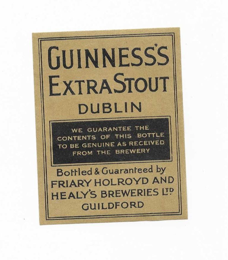 GUINNESS – FRIARY HOLROYD & HEALY OF GUILDFORD – 88mm TALL – British ...