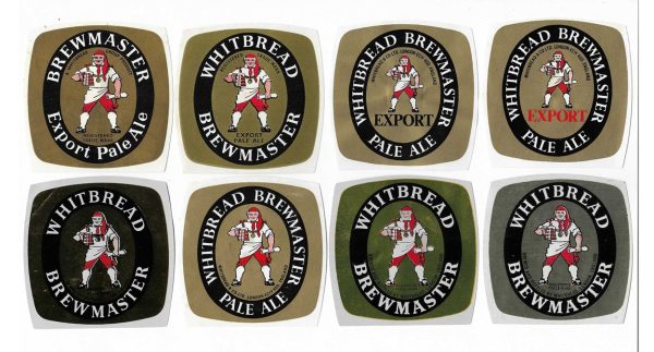 Whitbread Riscs WHITBREAD – BREWMASTER GROUP – 8 DIFFERENT – British Beer Labels