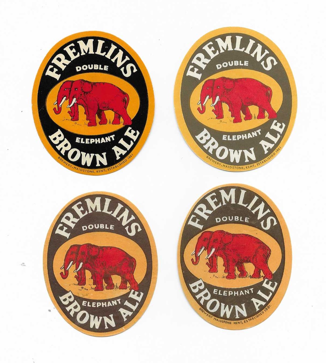 FREMLIN 1940’S & 50’S – DOUBLE ELEPHANT – 4 DIFFERENT – APPROX 68mm ...