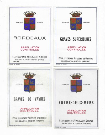 FRENCH WINES QUAD - GRAVES SUPERIEURES - ENTRE DEUX MERS - BORDEAUX - APPELLATION CONTROLEE