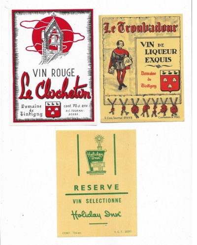 3 ODD SPIRIT / WINE LABELS - ALMOST MINT