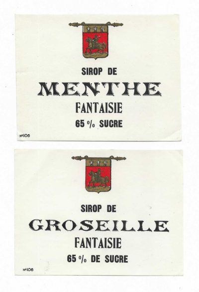 2 ODD SPIRIT LABELS - MENTHE & GROSEILLE