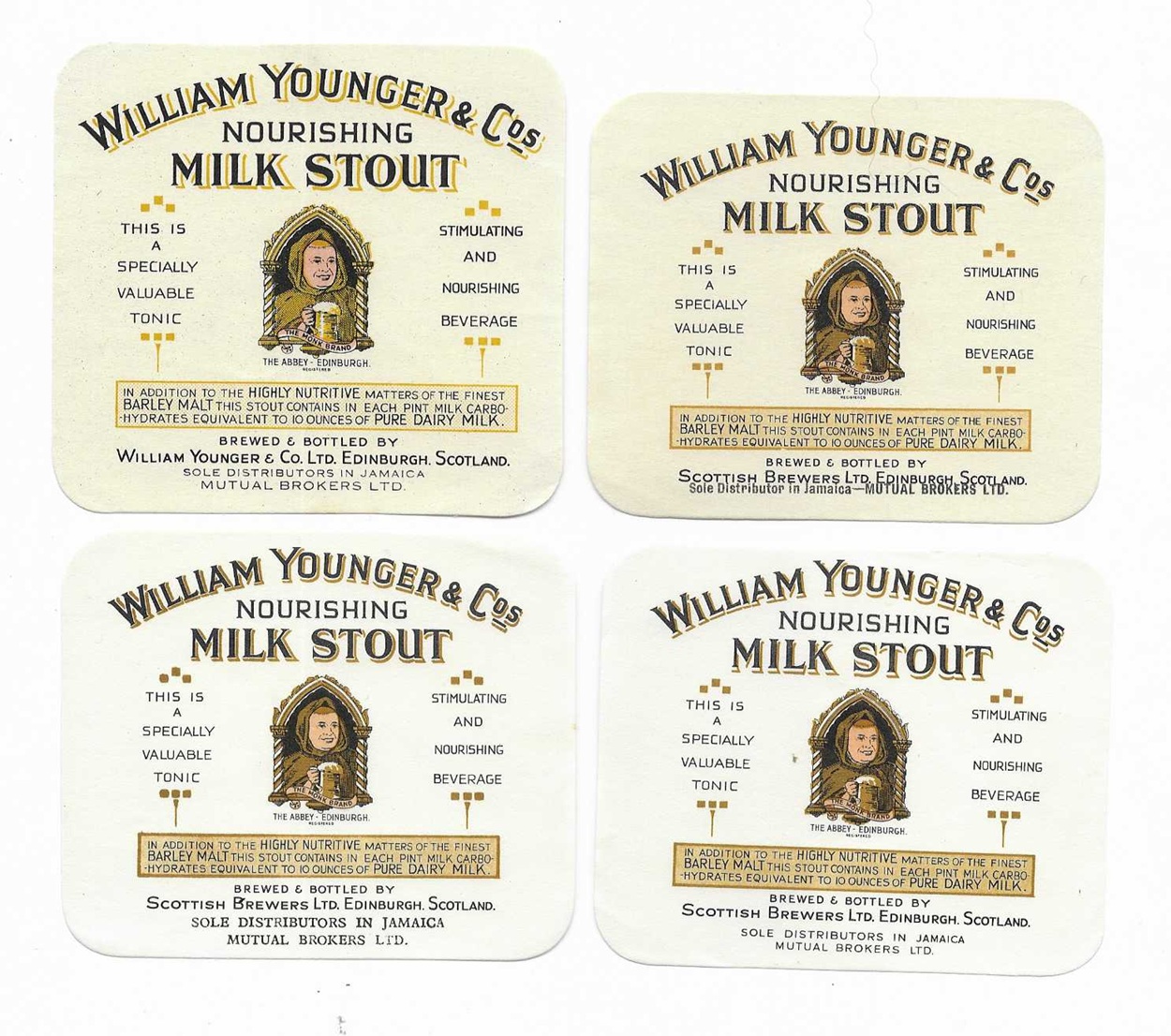 William Labes YOUNGER WILLIAM – MILK STOUT 4 DIFFERENT FOR JAMAICA – SEE BOTH PICS ...