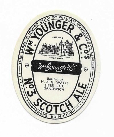 Wm. YOUNGER - WATTS OF SANDWICH - 73mm TALL - SEE BOTH PICS