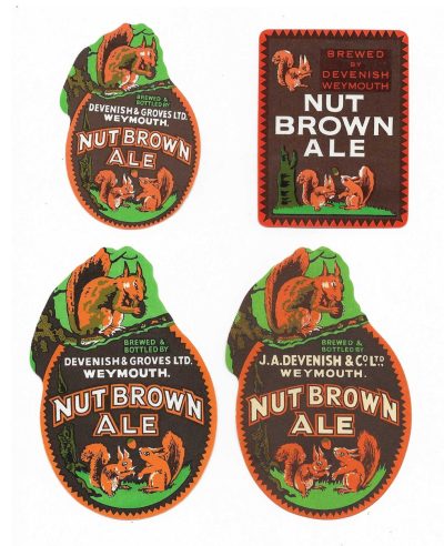 DEVENISH WEYMOUTH / DEVENISH GROVES - 4 DIFFERENT SQUIRREL LABELS