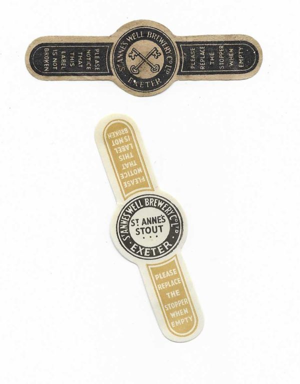Sst Label ST. ANNE’S WELL BREWERY – EXETER – 2 DIFFERENT STOPPERS ( FAIR ...