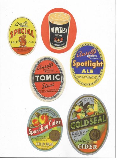 ANSELLS OF BIRMINGHAM - 6 DIFFERENT INCLUDING 2 CIDER