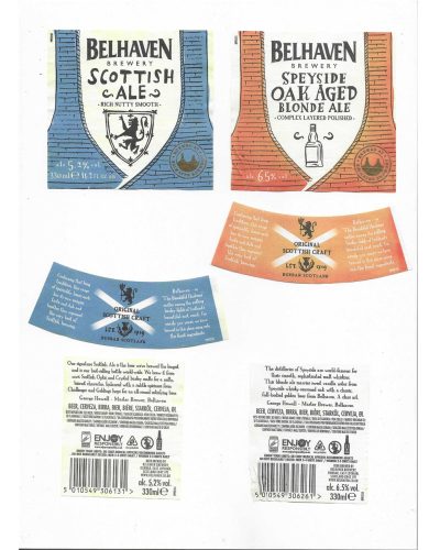 BELHAVEN BREWERY - DUNBAR - 6 DIFFERENT SETS  - SOAKED OFF BOTTLE