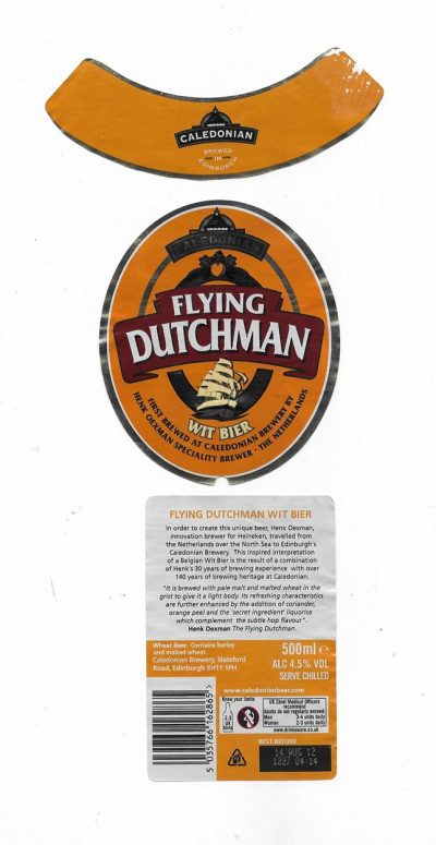 CALEDONIAN BREWERY OF EDINBURGH - FLYING DUTCHMAN - SOAKED OFF BOTTLE