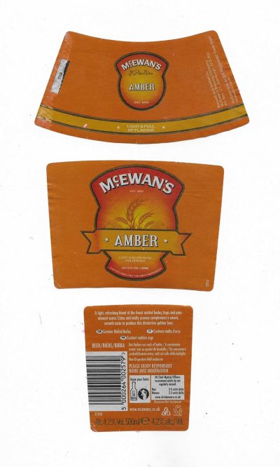 McEWAN'S CHAMPION - ( AMBER ) - SOAKED OFF BOTTLE