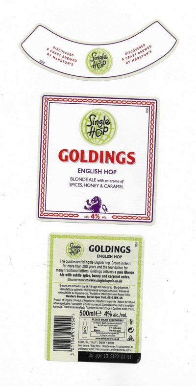MARSTON'S - SINGLE HOP - GOLDINGS - USED