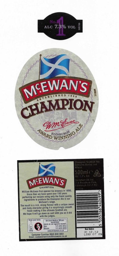 McEWAN'S CHAMPION - C - USED ( TINY NECK )