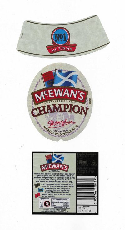 McEWAN'S CHAMPION - B - USED ( FLAGS ON BACK )