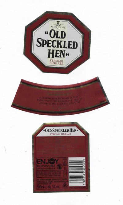 MORLAND - BURY ST. EDMUNDS - ( O ) - SMALLER SIZE - 72mm TALL - SOAKED OFF BOTTLE