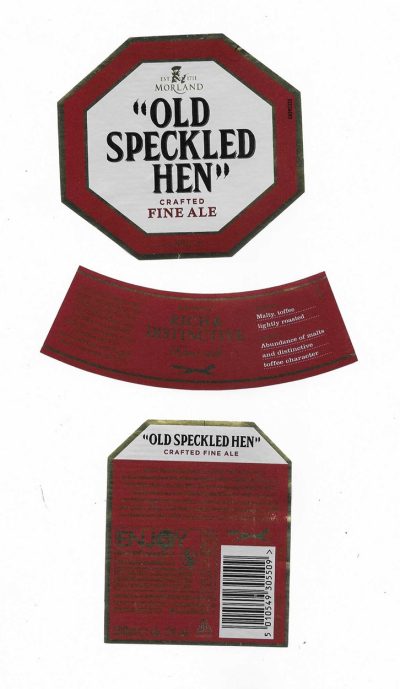 MORLAND - BURY ST. EDMUNDS - ( Q ) - LARGER SIZE - 82mm TALL - SOAKED OFF BOTTLE