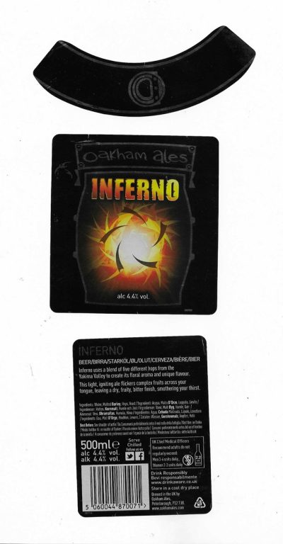 OAKHAM ALES - PETERBOROUGH - INFERNO - USED