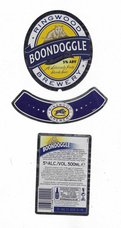 RINGWOOD - BOONDOGGLE ( A ) - SOAKED OFF A BOTTLE - FAIR