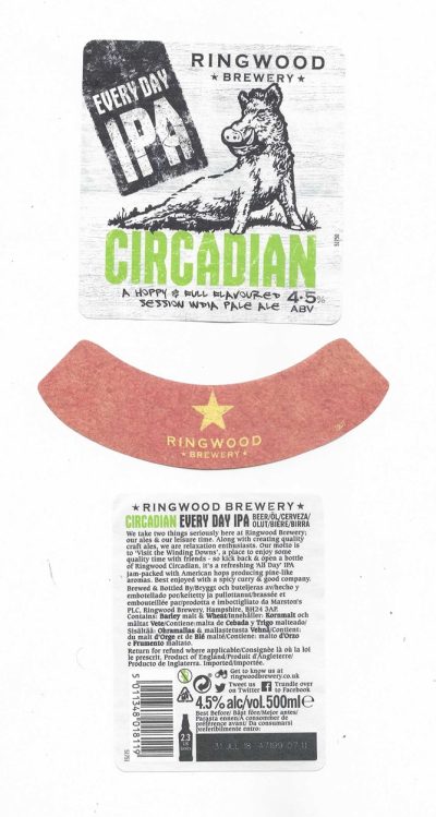 RINGWOOD - CIRCADIAN ( A ) - SOAKED OFF A BOTTLE - FAIR