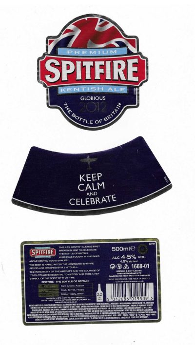 SHEPHERD NEAME - SPITFIRE - GLORIOUS 2012 SET - SOAKED OFF BOTTLE SO FAIR