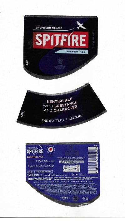 SHEPHEARD NEAME - SPITFIRE AMBER ALE SET - SOAKED OFF BOTTLE SO FAIR