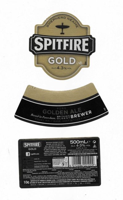 SHEPHERD NEAME - SPITFIRE 2 SETS WITH SPITFIRE PIC - SOAKED OF BOTTLES SO FAIR