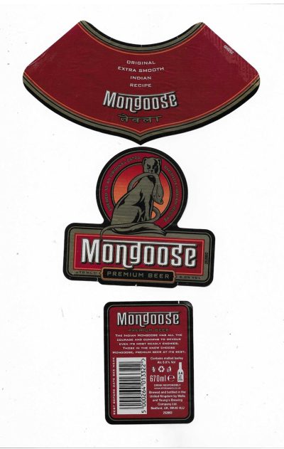 WELLS & YOUNG'S BREWING CO. LTD - MONGOOSE - SOAKED OFF BOTTLE