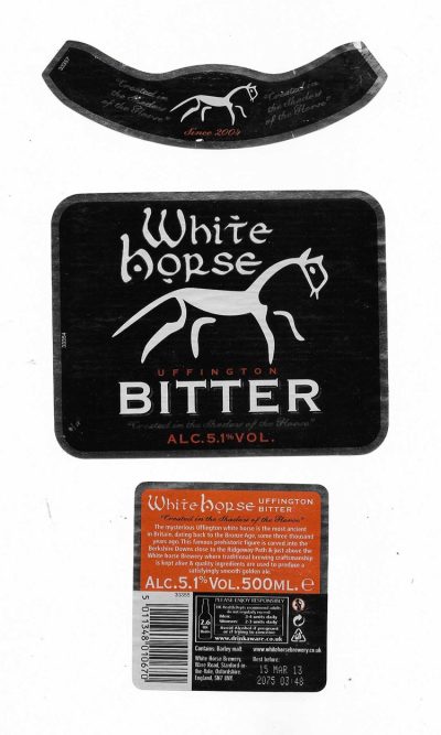 WHITE HORSE BREWERY - OXFORDSHIRE - UFFINGTON BITTER - SOAKED OFF BOTTLE