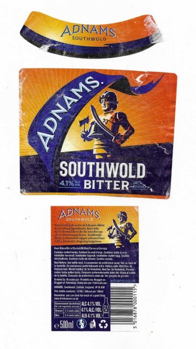 ADNAMS OF SOUTHWOLD -  BITTER ( B ) - USED - FAIR ONLY