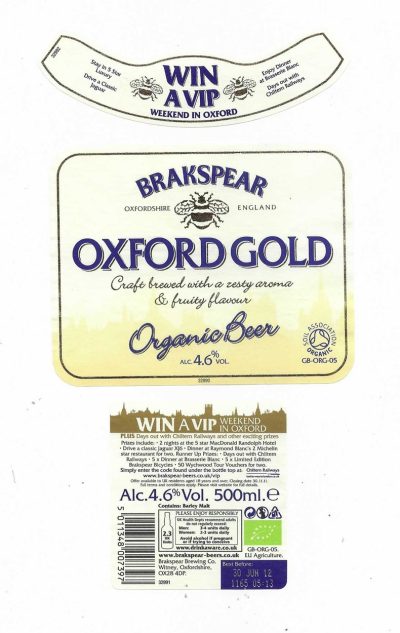 BRAKSPEAR OF OXFORD - OXFORD GOLD ( B ) - USED