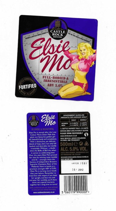 CASTLE ROCK BREWERY - NOTTINGHAM - ELSIE MO - USED - PLASTIC - MAY CURL SLIGHTLY - FAIR