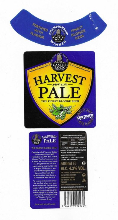 CASTLE ROCK BREWERY - NOTTINGHAM - HARVEST PALE - USED
