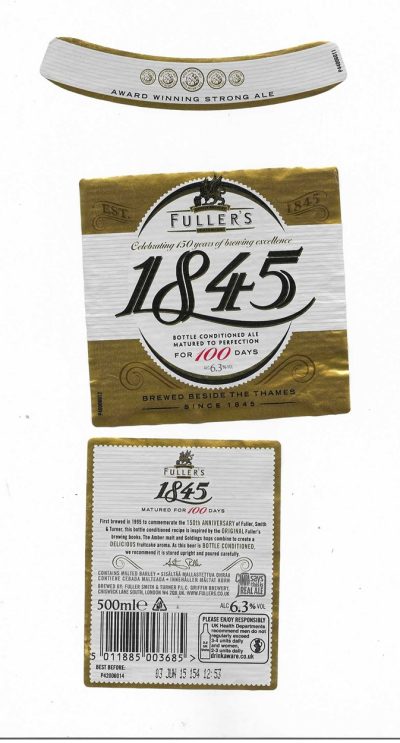 FULLER SMITH & TURNER - 1845 - 100 DAY MATURED ALE  ( B ) - USED