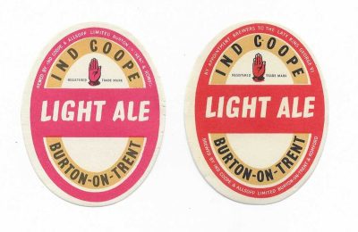 IND COOPE - BURTON - ON - TRENT - 2 DIFFERENT LIGHT ALE - 70mm TALL