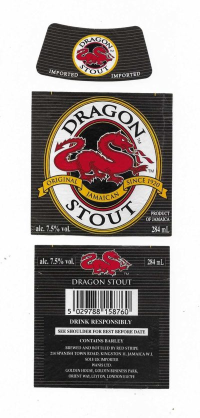 JAMAICA - DRAGON STOUT - USED THINNING