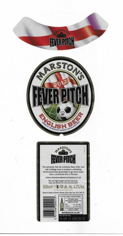 MARSTON'S BREWERY - BURTON UPON TRENT - FEVER PITCH 2012 - USED