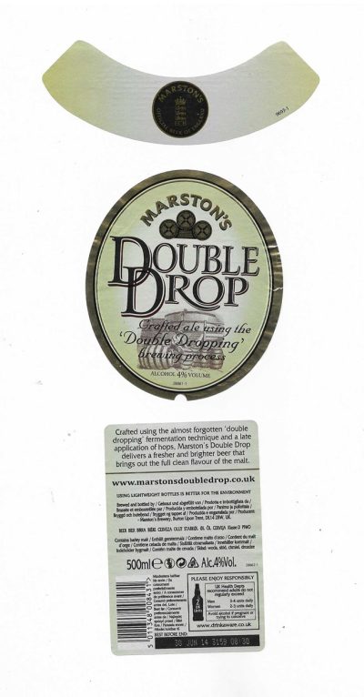 MARSTON'S BREWERY - BURTON UPON TRENT - DOUBLE DROP ( B  - 4 % VOLUME ) - USED