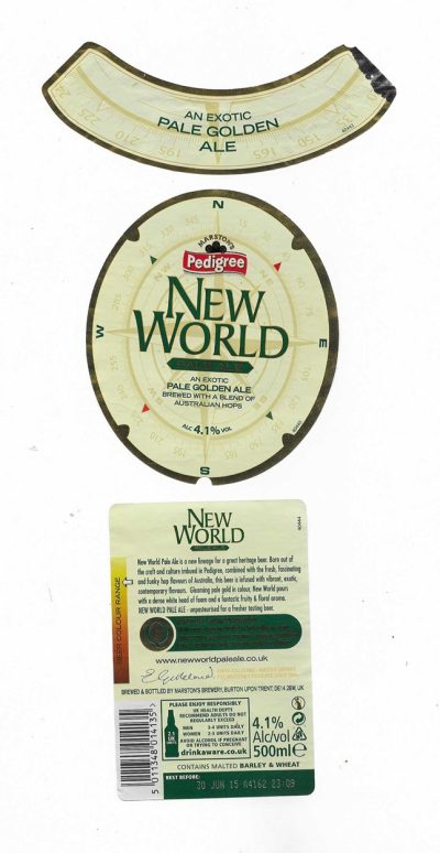 MARSTON'S BREWERY - NEW WORLD PALE ALE - USED