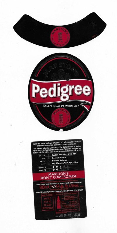 MARSTON'S BREWERY - BURTON UPON TRENT - PEDIGREE ( C ) - USED