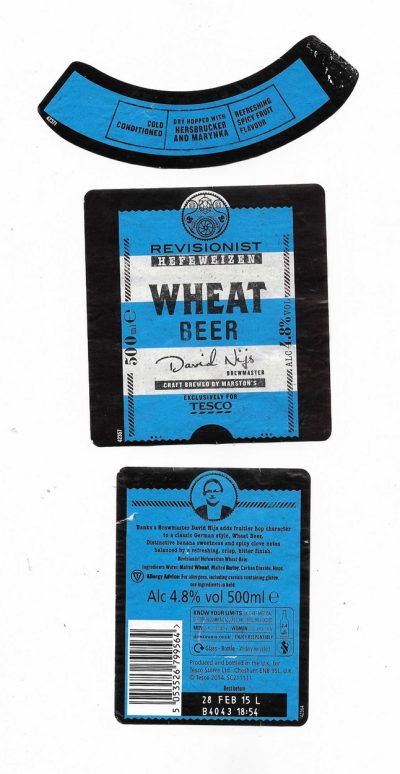 MARSTON'S BREWERY - BURTON UPON TRENT - REVISIONIST - WHEAT BEER - USED