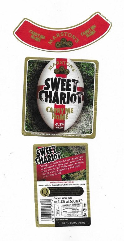 MARSTON'S BREWERY - BURTON UPON TRENT - SWEET CHARIOT - USED