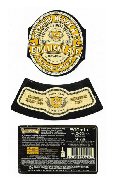 SHEPHERD NEAME OF FAVERSHAM - BRILLIANT ALE - USED