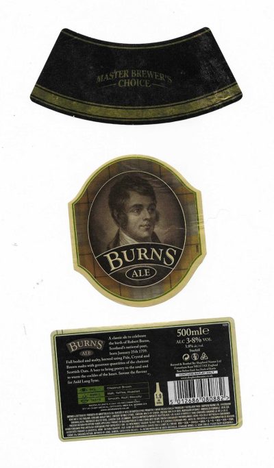 SHEPHERD NEAME OF FAVERSHAM - BURNS ALE ( B ) - USED - DIFFERENT NECK AND BACK