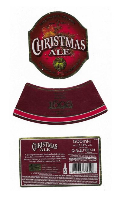 SHEPHERD NEAME OF FAVERSHAM - CHRISTMAS ALE ( RED / MAROON ) - 7% - USED