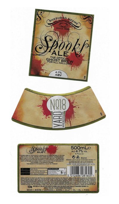 SHEPHERD NEAME OF FAVERSHAM - SPOOKS ALE - RECTANGLE - USED